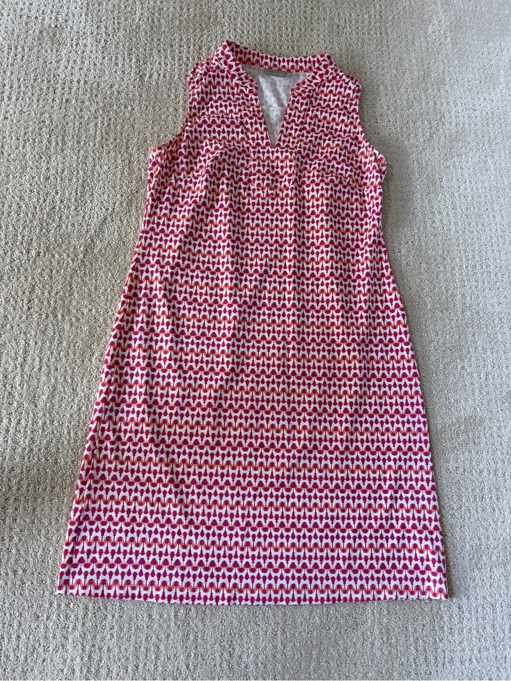 Ellie Kai Pink and Tangerine Printed Shift Dress Stretchy Size 4
